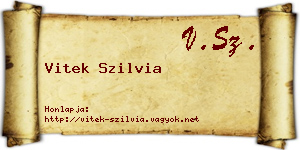 Vitek Szilvia névjegykártya