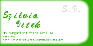 szilvia vitek business card